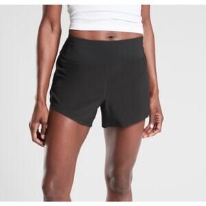 Athleta Run With It 3.5” Shorts Black Women’s 1X High Rise Liner Pocket Athletic
